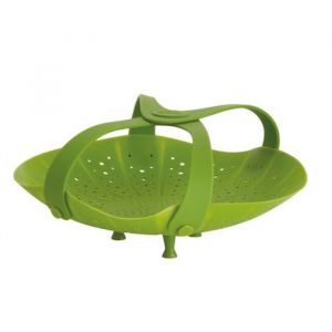 Trudeau® Green Silicone Vegetable Steamer with Handle